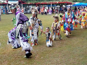 Delaware Nation of the Thames Chief Denise Stonefish gave a special thank you to the youth participating in the First Nation community's 50th annual powpow on the weekend.  “They will be carrying our traditions and our culture for years to come,” Stonefish said.  PHOTO Ellwood Shreve/Chatham Daily News