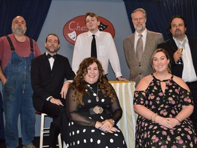 The Seaway Valley Theatre Company (SVTC) cast of Opening Night. Seated in front row, from left to right, is Laurie McRae-Bingley and Véronique Lacroix. Back row, from left to right, is Neil Carriere, Michael Dewolfe, Mike Chatelain, Greg Taylor, and Grant Reso. Not pictured is Bethany Lynn, during a dress rehearsal on Thursday September 8, 2022 in Cornwall, Ont. Shawna O'Neill/Cornwall Standard-Freeholder/Postmedia Network