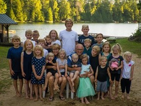 Mary and John Brink swarmed by their 21 grandchildren at a family gathering during the summer of 2022, prior to the birth of their 22nd grandchild. Handout/Cornwall Standard-Freeholder/Postmedia Network