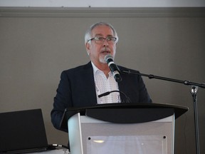 Chris King, president of the Ontario East Economic Development Commission, speaking on the final day of the conference. Photo on Friday, September 16, 2022, in Cornwall, Ont. Todd Hambleton/Cornwall Standard-Freeholder/Postmedia Network