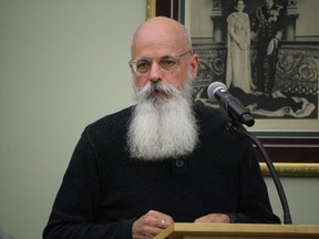 Raisin Region Conservation Authority general manager Richard Pilon, at the Lake St. Lawrence meeting. Photo in Long Sault Ont. Todd Hambleton/Cornwall Standard-Freeholder/Postmedia Network
