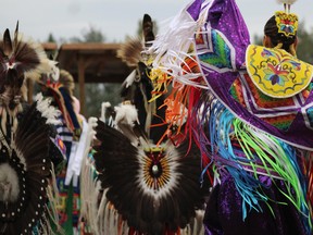 Women dance during Fort McKay First Nation's annual Traditional Pow Wow in Fort McKay on Friday, August 23, 2019. Laura Beamish/Fort McMurray Today/Postmedia Network