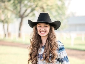 Ainsley Zayac is competing in this years Hanna Indoor Pro-Rodeo Queen competition against 7 other contestants. Submitted photo