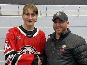 Mitchell Hawks GM Scott Bridge welcomes goalie Deklan Jermol to the team as the squad prepares for the start of the 2022-23 PJHL regular season this upcoming weekend.
