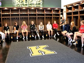 Kingston Ice Wolves U22 Elite AA players check out their new dressing room at the Desjardins Rink at the Invista Centre in a September 2022 file photo.