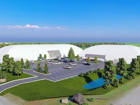 An artist's rendition of the Kingston Racquet Centre, a new tennis and pickleball facility on Innovation Drive in East Kingston.  The establishment is due to open at the end of October.