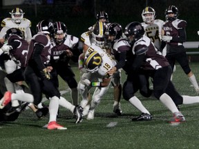 The Korah Colts and the St. Mary's Knights in Sault high-school football action from last season. The Knights dropped their season opener, a 31-7 setback to the Colts at Superior Heights on Friday night.