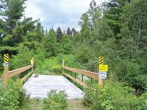 Photo supplied
Duff Bridge on ‘F’ trail to Elliot Lake from Spanish underwent major repairs this summer.