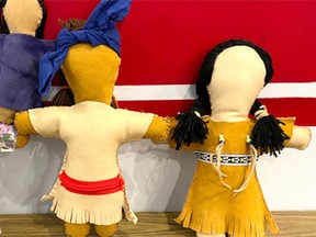 Students involved in the First Nations, Inuit, and Metis Summer Learning Program crafted faceless dolls from the Ojibwe culture. Submitted photo