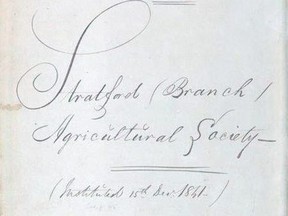 The first minute book of the Stratford Agricultural Society