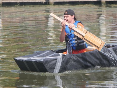 Mason Griffith Lamont (Team Nitro) won his heat, then placed second in the final Build a Boat race at Bayfest Saturday in Port Rowan.