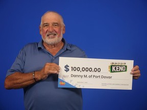 Danny Makey of Port Dover won $100,000 in the Daily Keno draw held on August 20, 2022. OLG/CONTRIBUTED PHOTO