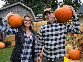 Cancer survivor Jessica Durka and her husband James hope to reach $200,000 in donations to the Juravinski Cancer Centre through their pumpkin patch fundraiser in Waterford, now in its fifth and final year.