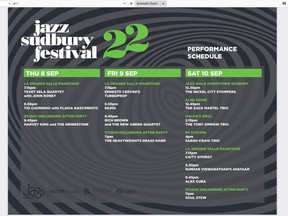Festival schedule