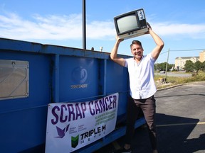Kristofer Cacciotti, community engagement and events specialist at the Northern Cancer Foundation, is encouraging community members to support the Scrap Cancer challenge. The event, which is a fundraiser for the Northern Cancer Foundation, is supported by Triple M Metal (formerly BM Metals Services Inc.). The annual Scrap Cancer challenge is happening in the Greater Sudbury and North Bay areas from September 6 to October 7. Every dollar raised during this drive will directly support priority equipment, research, and patient care at the Northeast Cancer Centre. John Lappa/Sudbury Star/Postmedia Network