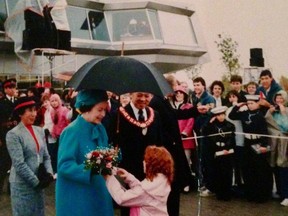 Tammy Moreau was just seven when she greeted Queen Elizabeth and Prince Phillip as they opened Science North in 1984. Supplied