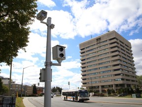 Red-light cameras have been installed at six intersections across Sudbury, Ont., including the intersection of Paris Street and Cedar Street. A red-light camera is an automated system that detects and captures images of vehicles entering an intersection when the traffic light is red. John Lappa/Sudbury Star/Postmedia Network