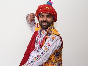 Tim Sharma will be wearing his traditional dance clothing at Garba Night at Centennial Arena in Hanmer, Ont. on September 17, 2022, starting at 7 p.m. The event is presented by the Canadian Gujju Cultural Association of Northern Ontario and will feature traditional dance and food. Pramesh Nandi will be the guest singer. John Lappa/Sudbury Star/Postmedia Network