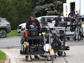 A crew prepares for shooting on the set of Zombie Town in Garson on Sept. 15. CION, the force behind Freshwater Production Studios, says Sudbury has become a major film and TV production centre and needs its own studio.