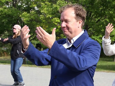 Greater Sudbury mayoral candidate Paul Lefebvre takes part in a Fridays For Future Greater Sudbury rally at Laurentian University in Sudbury, Ont. on Thursday September 22, 2022. Sudbury climate activists took part in the rally to mark the Global Day of Action. The event was hosted by Fridays For Future Greater Sudbury in collaboration with LaurentianÕs Student General Assembly, the Laurentian Environmental Sustainable Committee, CCL Greater Sudbury and Coalition for a Liveable Sudbury. John Lappa/Sudbury Star/Postmedia Network