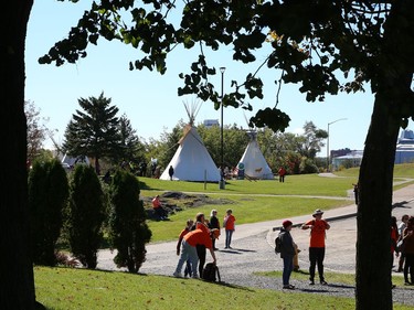 Community members gathered at Bell Park for the National Day for Truth and Reconciliation in Sudbury, Ont. on Friday September 30, 2022. John Lappa/Sudbury Star/Postmedia Network