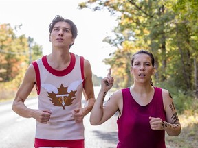 Run Woman Run is cineSarnia's first film of its 2022-23 season.  The Canadian-made comedy/drama stars Dakota Ray Hebert (right) and Asivak Koostachin (left).  Handout/Sarnia This Week