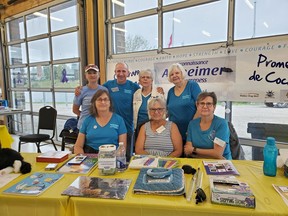Some of the members and volunteers of the Cochrane Committee for Alzheimers: Amanda and Frank Louvelle, Yvette Larabee, Yvonne Thomas, Beverly Magee, Marjolene Leclair and Lynn Bailey were available to answer questions about services available for those who wanted more information about Alzheimers.