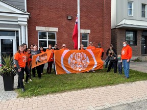 To commemorate the beginning of Truth and Reconciliation Week in the Town of Cochrane members of the community, Ininew and the Town Hall participated in the Flag Raising ceremony.