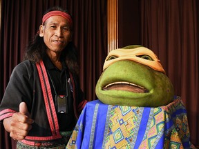 Shishir Inocalla, who appeared as Michaelangelo in Teenage Mutant Ninja Turtles 3 and the 1990s television series, visited the Jeanne Gordon Hall at the Wallaceburg & District Museum Sept. 14, as part of an event organized by Wallaceburg Martial Arts.  (Tom Morrison/Postmedia Network)