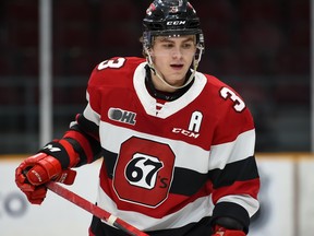 The Owen Sound Attack dealt a pair of early-round draft picks to the Ottawa 67's for 18-year-old defender Teddy Sawyer Thursday. Photo by Robert Lefebvre/OHL Images