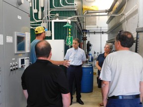 Nipissing-Timiskaming MP Anthony Rota tours the water treatment plant in Temagami. The federal government provided the municipality $1.6 million toward the project.