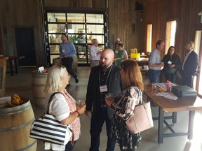 The Chatham-Kent Chamber of Commerce organized a meet-and-greet for municipal election candidates and the public on Wednesday at Red Barn Brewing Company in Blenheim. (Trevor Terfloth/The Daily News)