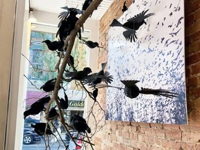 The new window display at ARTspace features crow-themed work as downtown Chatham gears up for the inaugural Crowfest. (Handout/Postmedia Network)