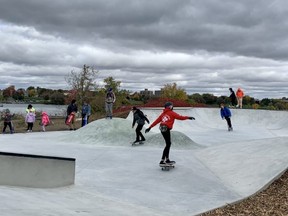 People of all ages tried out the new skatepark with skateboards and scooters on Saturday October 8, 2022 on Akwesasne. Shawna O'Neill/Cornwall Standard-Freeholder/Postmedia Network