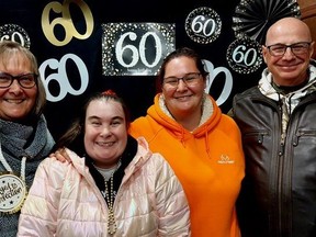 The Houles, Lynne (far left), Danie, Adelle, and Terry, are also celebrating Lynne’s recent award. Houle is Special Olympics Ontario’s 2022 volunteer of the year. The awards will be presented in November.