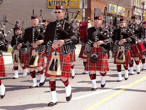 The Royal Canadian Legion Br. 28 Pipes & Drums Band performs during the District A Remembrance Parade in St. Thomas in 2007. The Chatham branch, wearing its trademark tartan, the Stewart of Fingask, is recognized as one of the oldest, continuously active Legion pipe bands in the province with a history dating back to 1945. File photo