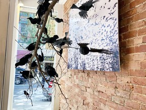 The new window display at ARTspace features crow-themed work as downtown Chatham gears up for the inaugural Crowfest. (Handout/Postmedia Network)