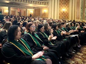 Approximately 200 St. Clair College graduates from the Chatham Campus are moving on to the next stage in their lives after the fall convocation session was held at the Capitol Theatre in Chatham on Oct. 7. Handout