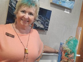 Local artist Norma Callicott has a show at the A.J. Ottewell loft gallery running until Oct. 30 titled “Oceans in Peril,” which highlights the issue of pollution and plastics in the ocean. Photo supplied