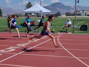 Sherwood Park resident Lisa McDonell was first to the finish line in the 50m and 100m races at the recent 55+ Canada Summer Games in Kamloops. Photo Supplied