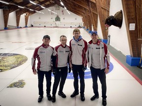 Members of Team MacEwan, including Sandy MacEwan, Dustin Montpellier, Luc Ouimet and Lee Toner, pose for a photo.