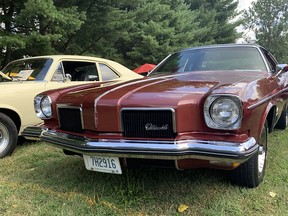 Brian Tolton owns this 1973 Oldsmobile Cutlass Supreme, on display at the Old Autos car show in Bothwell on Aug. 6. Peter Epp photo