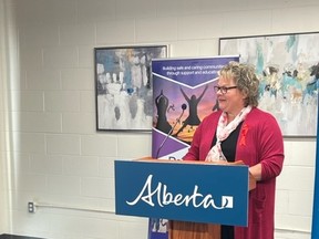 Fort Saskatchewan-Vegreville MLA and Associate Minister for the Status of Women, Jackie Armstrong-Homeniuk, attended an event in Grande Prairie on Oct. 4 to announce the launch of a $1M government pilot project to support survivors of sexual assault in rural Alberta through healthcare training. Photo Supplied.
