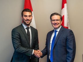 Kenora MP Eric Melillo with new Conservative Leader Piere Poilievre. Photo courtesy of Eric Melillo/Twitter