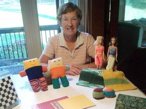Paula Heatherington with some of the items she makes for Operation Christmas Child shoeboxes, which go to children around the world affected by war, poverty or natural disasters.