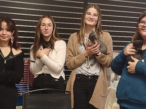Matthew Halton students held kittens during their field trip to A Better Chance Animal Rescue.