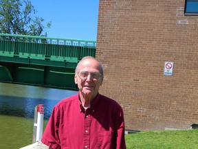 Ferucio "Joe" Celotto at Branch 18, Royal Canadian Legion, at the forks of the Sydenham River in Wallaceburg.  Photo taken summer 2021 by John Martinello.
