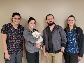 Staff pictured are Lidia Bettencourt, Celine Desnoyers, Dr. Jared Louw and Agnes Docherty. Larry Schneider photo