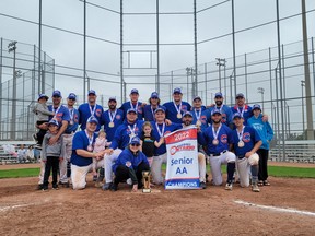 On Oct 17, Kincardine council honoured the Kincardine Cubs Senior AA team with a plaque in recognition of the Ontario Baseball Association championship they won in September. Submitted photo.