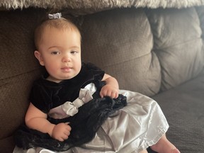 A Stony Plain business owner has launched an online auction for eight-month-old Viola Kaiser who has been diagnosed with an extremely rare genetic disorder called Sandhoff disease which comes with a life expectancy of two to five years. Photo by Heather Kaiser.